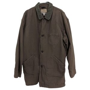 Vintage L.L. BEAN DENIM BLANKET LINED JACKET Corduroy Collar XL
